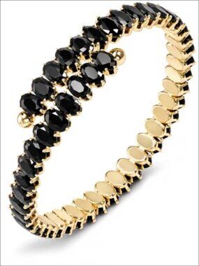 Rhinestone Cubic Zirconia Open Cuff Bracelet for Women Wedding Prom
